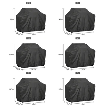

New BBQ Grill Cover Protective Dust-Proof Rainproof Moistureproof Cloth Furnace Cover Outdoor Sun-Safe Barbecue Accessories