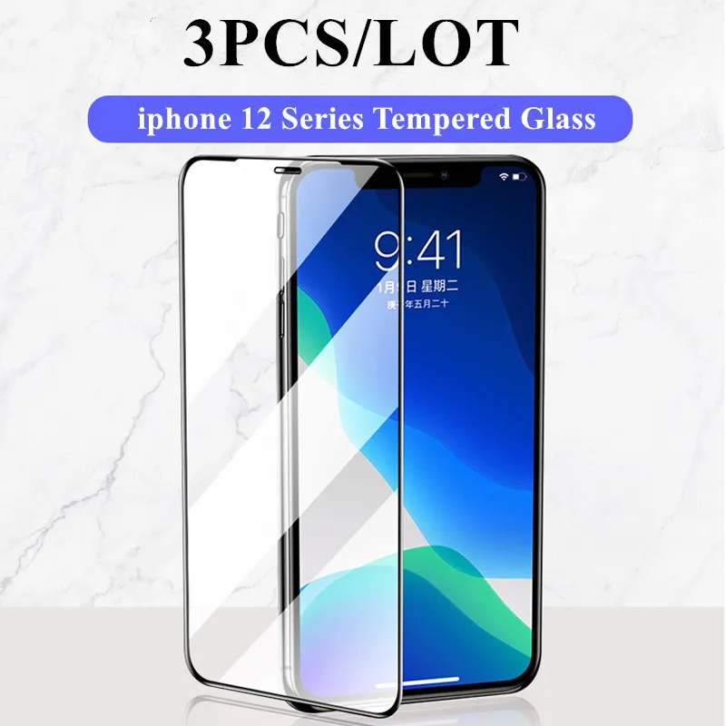 

3PCS Tempered Glass For iPhone 12 Pro Glass Screen Protector 9H Glass For iPhone 15 14 13 11 Pro Max XR XS MAX Protective Film