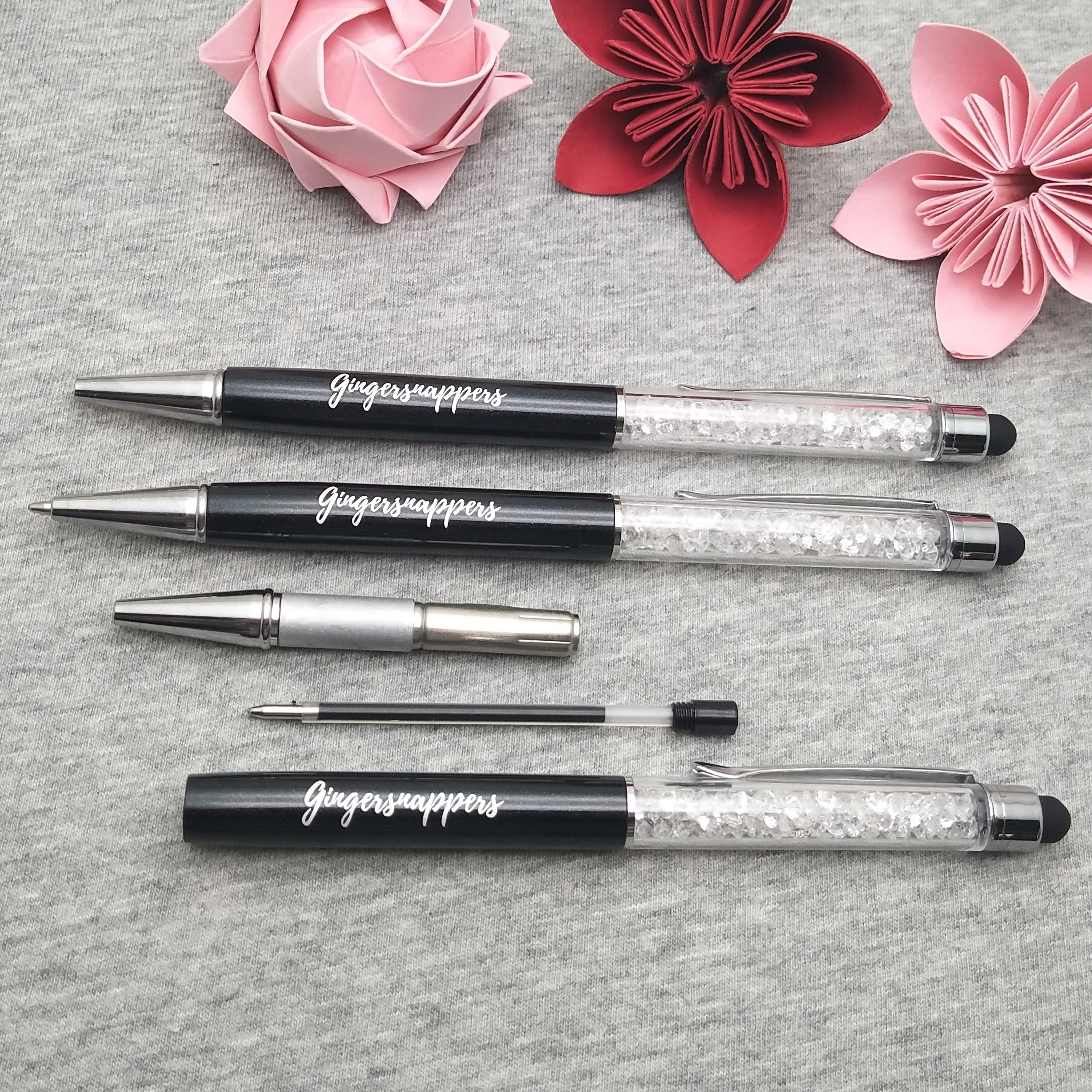 New Arrival Crystal Diamond Capacitive Stylus Pen for Universal Pad Tablet+Ball PointPen CUSTOM print with your own logo text