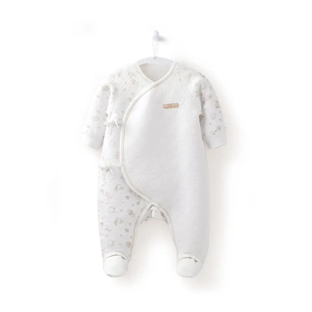 

COBROO 100% Cotton Newborn Footies with Long-sleeve Baby Footed Pajamas 0-6 Months Baby Clothes Unisex Newborn Sleepers