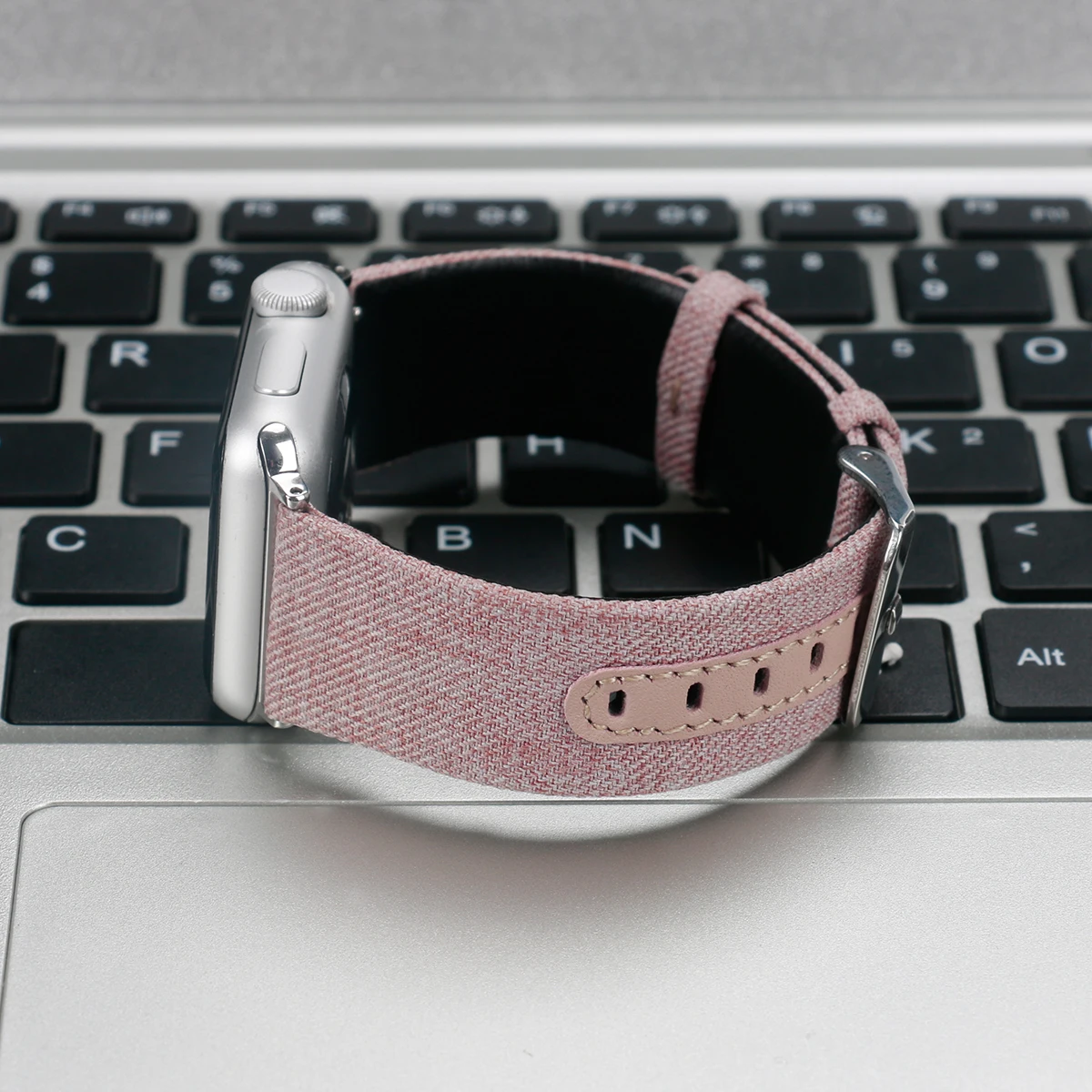 Для Apple iWatch серии 5 40 мм, ремешок из натуральной кожи+ парусины для активного образа жизни; Стиль замена часы ремешок для iWatch серия 5 браслет