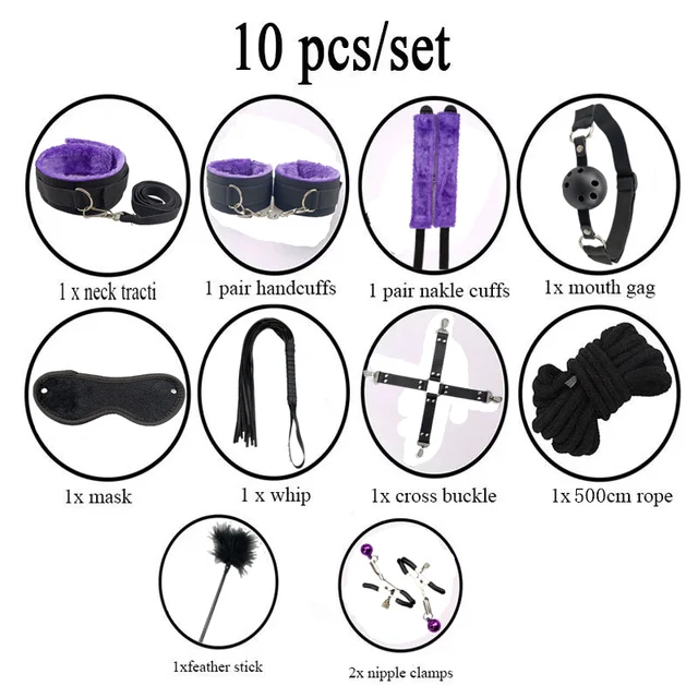 35 Pcs/set Porn Sex BDSM Bondage Sex Toys for Women Handcuffs Butt Plug Dildo Vibrator Whip Collar Adult Games Toys for Adults 5