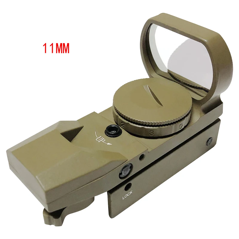 Tan 11mm rail Прицел 20 мм рельсовый голографический красный точка зрения 4 сетка тактический прицел коллиматор оптический прицел охотничья страйкбольная оптика - Цвет: Tan 11mm rail