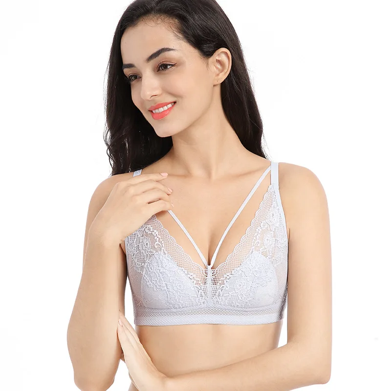 

Women's large size bra ultra-thin big breasts show small sexy perspective no steel ring large size bra lace