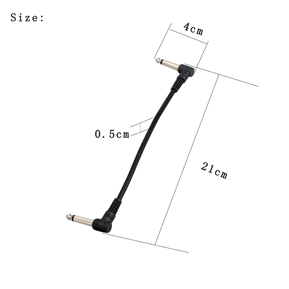 Electric Guitar Cable Guitar Accessories 6Pcs Guitar Effect Pedal Cable Connecting Line 6.35Mm To 6.35Mm Audio Cable 21Cm Right Angle Cord Copper Wire Guitar Accessories