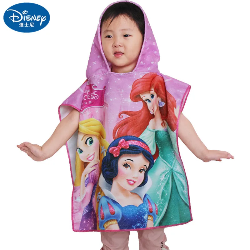 Disney Children's Cartoon Spiderman Frozen Elsa Anna McQueen bath towel baby boy girl beach towel cloak kids gift 50X100cm