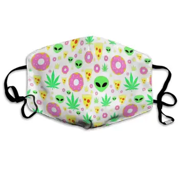 

CIGOCI Alien Donut Pot Leaf Weed Pizza Anti-Dust Earloop Mouth Masks for Women Men, Pollen Cycling Cosplay Half Face Mouth Mask