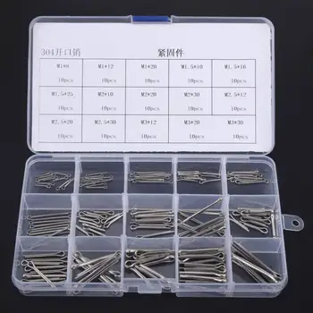 

150Pcs 15 Kinds 304 Stainless Steel Split-Cotter Pins Kit M1-M3 stainless steel nuts and bolts