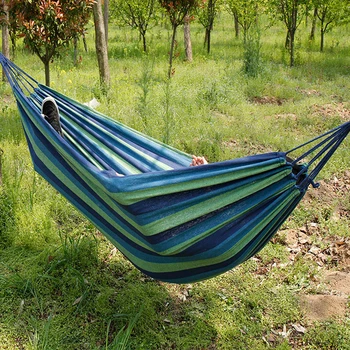 

2.5x1.5m Outdoor Leisure Portable Canvas Hammocks Camping Hanging Swing Chair Camping Hanging Bed Garden Furniture