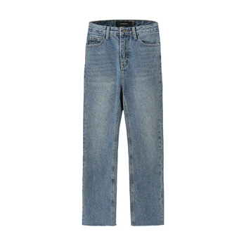 

Korean-Style Jeans Women's Spring and Autumn New High-Waist Loose-Fit Wide-Leg Plus Size Fashion Casual Jeans S-4xl