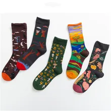 POBPOP, Зимние новые мужские и женские носки, креативные трендовые носки, модные теплые носки с интересным рисунком, дизайн из хлопка