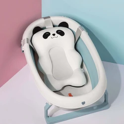 Baby Bath Seat Support Mat Foldable Bath Tub Pad Chair Newborn Bathtub Pillow Infant Anti-Slip Soft Comfort Body Cushion