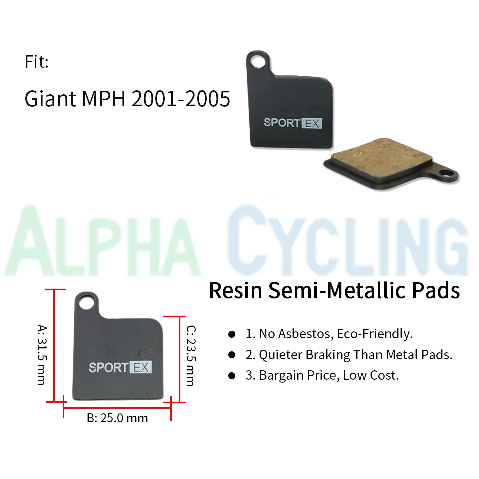 NT-BP004 Disc Brake Pads compatible with Giant MPH Root Conduct 