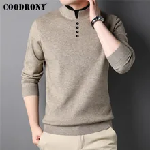 

COODRONY Brand Thick Warm Sweater Pullover Men Clothes Autumn Winter New Arrival Fashion Button Turtleneck Knitwear Jumper C2140