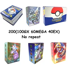 200 шт серии Pokemones карты GX Мега тег команда EX TAKARA TOMY карточная игра битва карта с коробкой
