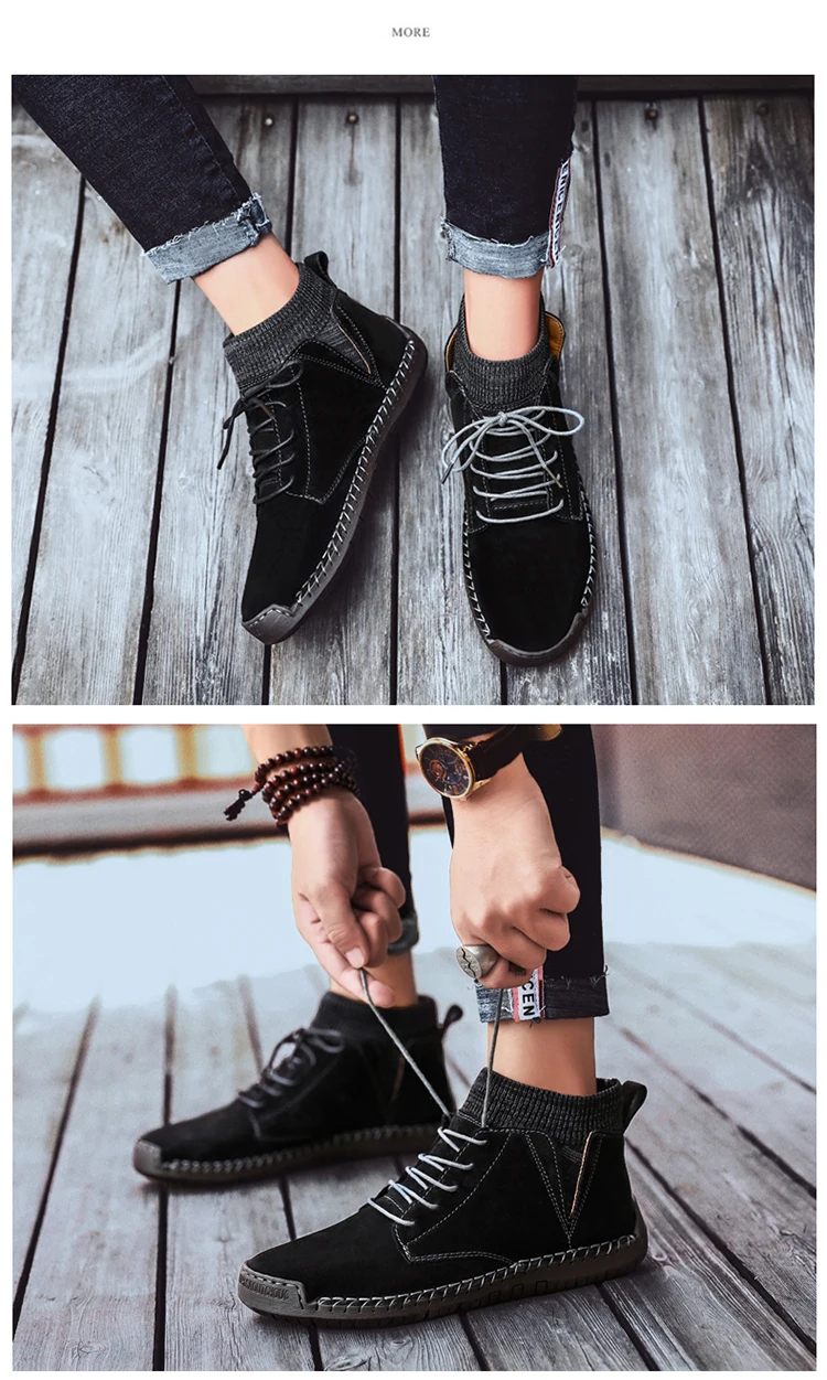 Зимние ботинки; мужские австралийские ботильоны из натуральной кожи; высококачественные ботинки для походов; обувь ручной работы; цвет черный, коричневый, хаки