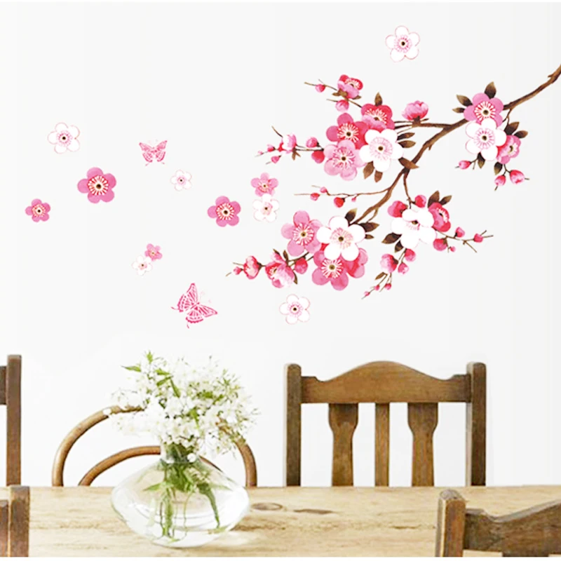

Beautiful Sakura Wall Stickers Living Bedroom Decorations DIY Flowers PVC Home Decals Mural Arts Poster Cherry Blossoms Sticker