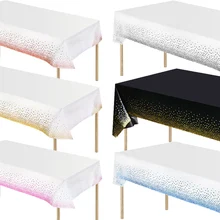 

Rose Gold Dot Gilded Tablecloth 137*274cm Disposable Table cloth Kids Birthday Party Supplies Baby Shower Wedding Home Decor
