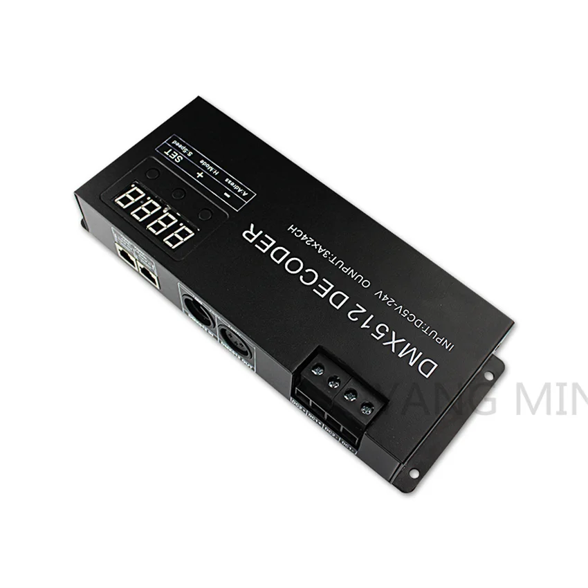 24 Channel DMX Decoder RGB LED Controller 72A PWM DMX512 Dimmer Driver for RGB LED Strip and LED Module Light DC5V-24V