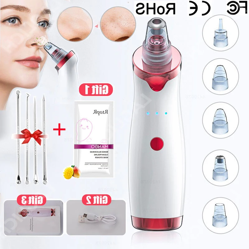 Blackhead Remover Face Deep Nose Cleaner T Zone Pore Acne Pimple Removal Vacuum Suction Facial Diamond Beauty Clean Skin Tool | Красота и