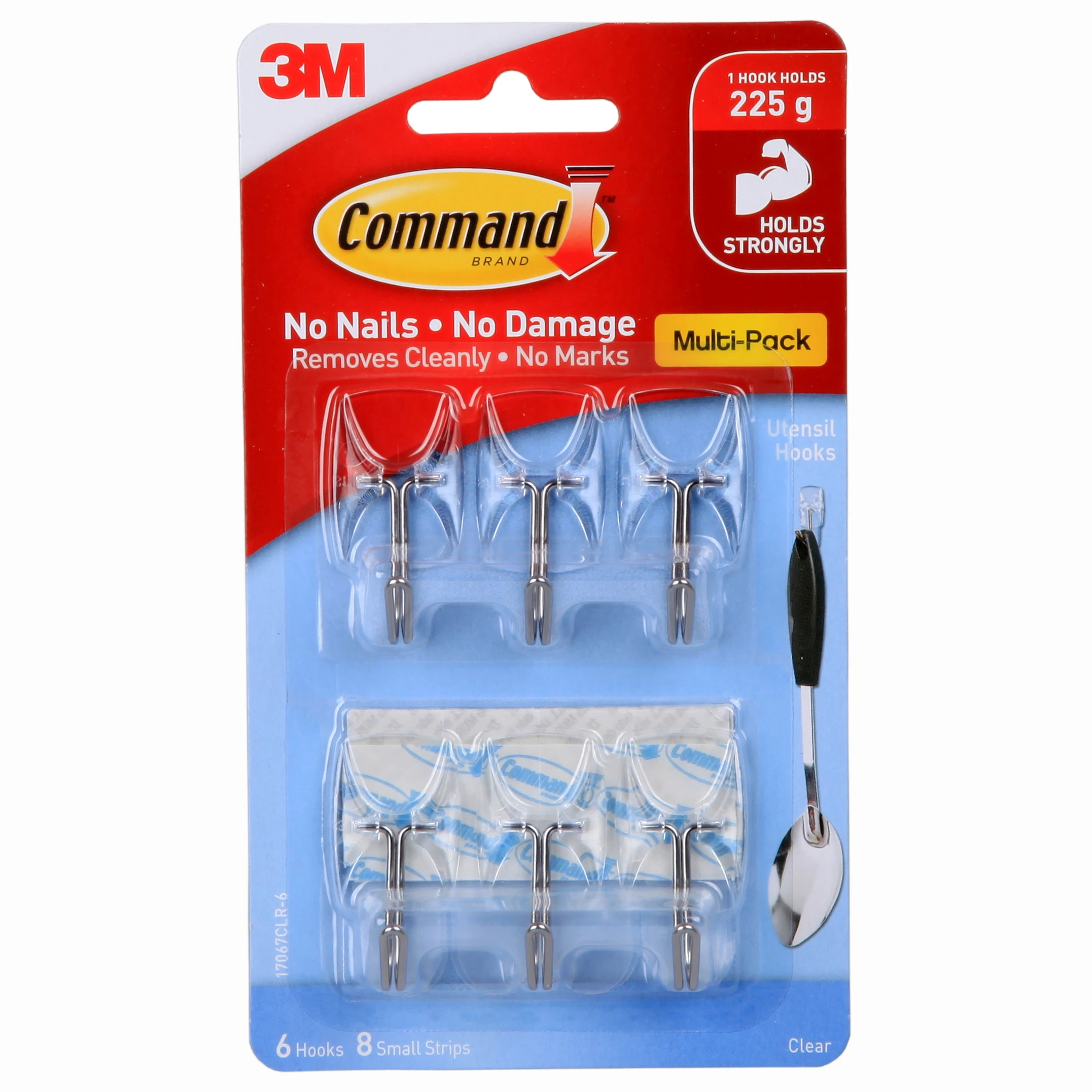 1 pack（6 hooks） X 3M 17067CLR Clear Command Wire hook utensil Hook hanging  plastic hooks adhesive plastic hooks clear - AliExpress