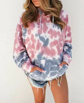 

Women Hoodies Oversized Tie Dyeing camouflage Hoodie Sweatshirt With Pocket Pullover Women Jumper Tops moletom feminino inverno