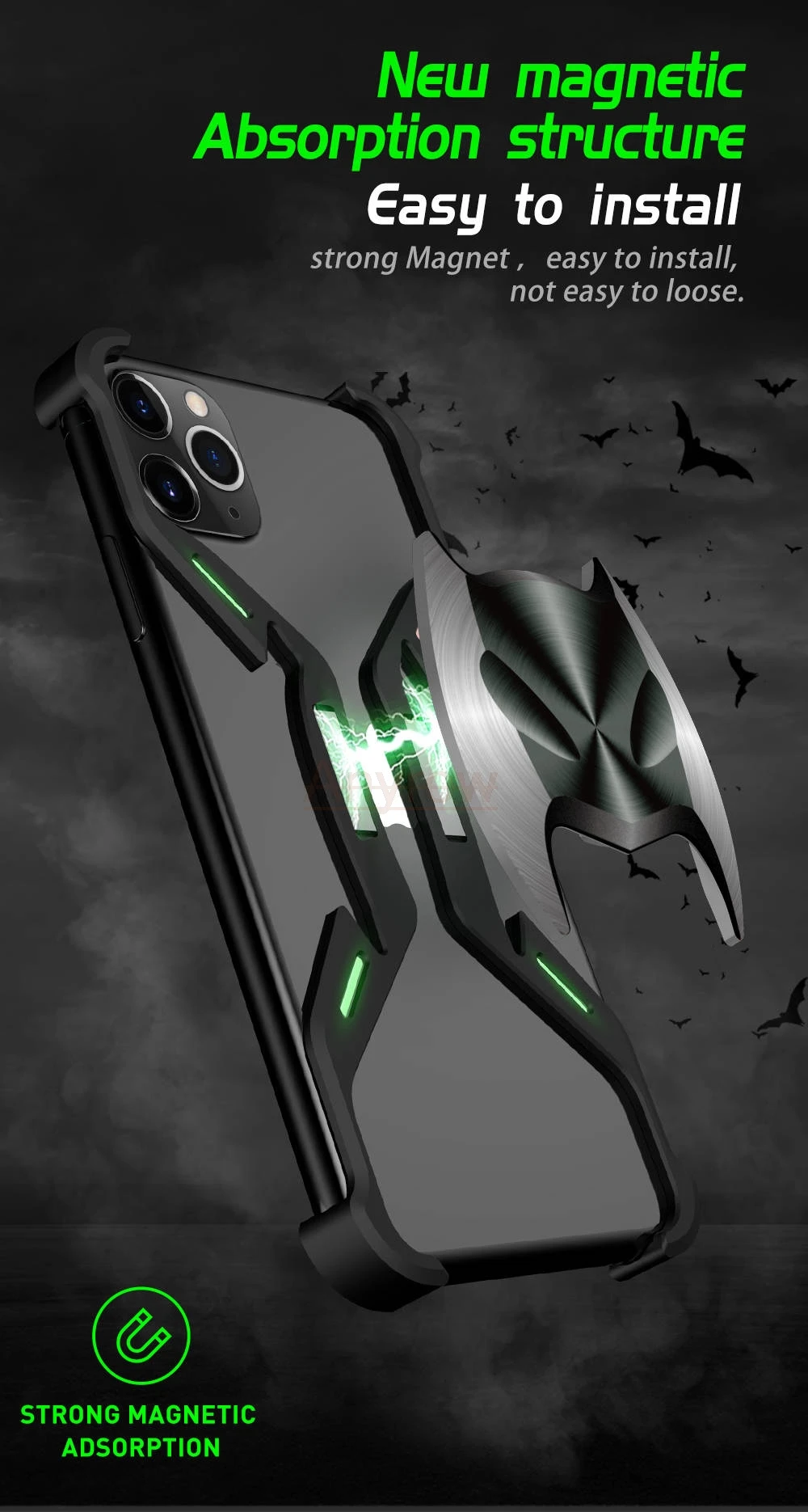 С героями комиксов Марвел, световой Бэтмен Магнитный бампер для iPhone 11 Pro MAX XS X XR 7 8 Plus чехол для телефона Алюминий металлический каркас Antishock крышка