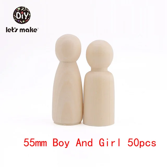 55mm Boys and Girl 65/55/43 мм натуральный Un paint ed женский и мужской деревянный колышек куклы тела для DIY искусства и ремесла краски резной резьбы - Цвет: 55mm Boys and Girl