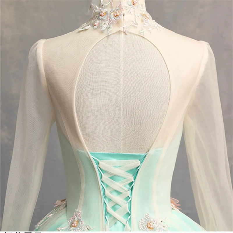 Yiya/свадебное платье с высоким воротником и длинными рукавами; Свадебные платья; большие размеры; Robe De Mariee; кружевные свадебные бальные платья; CH131