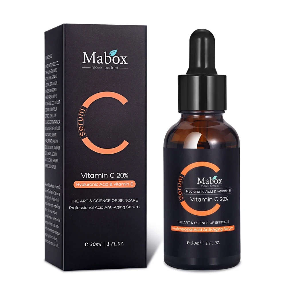 Mabox витамин C жидкая сыворотка анти-возрасное отбеливание VC эссенция масло актуальная Сыворотка для лица с гиалуроновой кислотой витамин E TSLM1 - Вес нетто: 30 мл