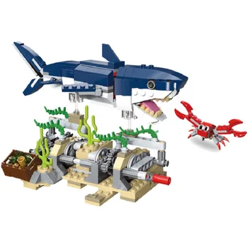 

Building Blocks For MOC 31088 Creative 3in1 Deep Sea Creatures Shark And Crab Technic Toy Children Bricks Christmas Gifts