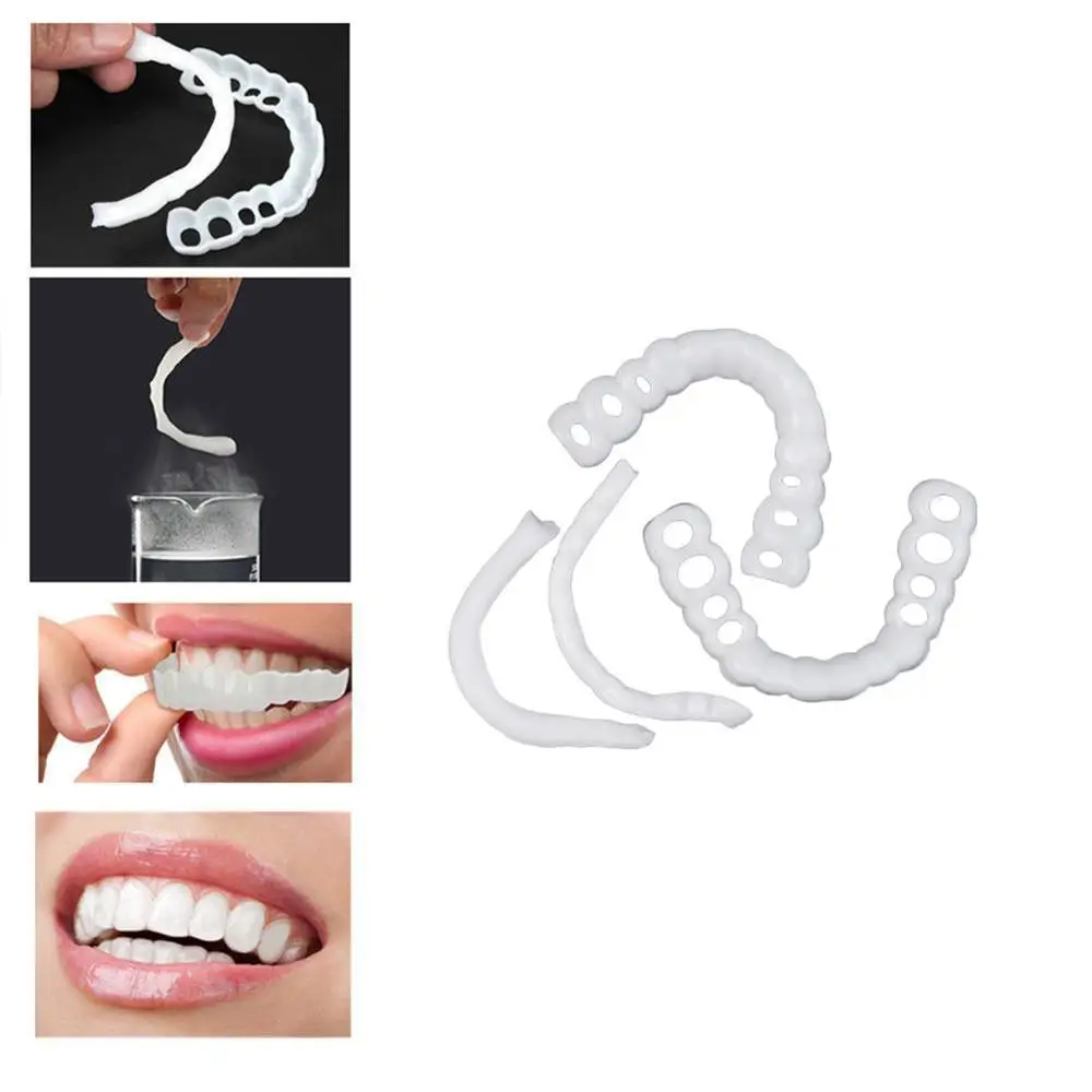 

2Pcs Plastic Teeth Braces Smile Denture Set Teeth Cosmetic Teeth Whitening Comfortable Veneer Teeth Denture Kit
