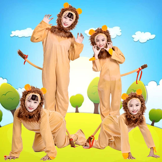 Costume leone marrone per bambini tuta animale Costume da ballo animale  abbigliamento per spettacoli teatrali carino