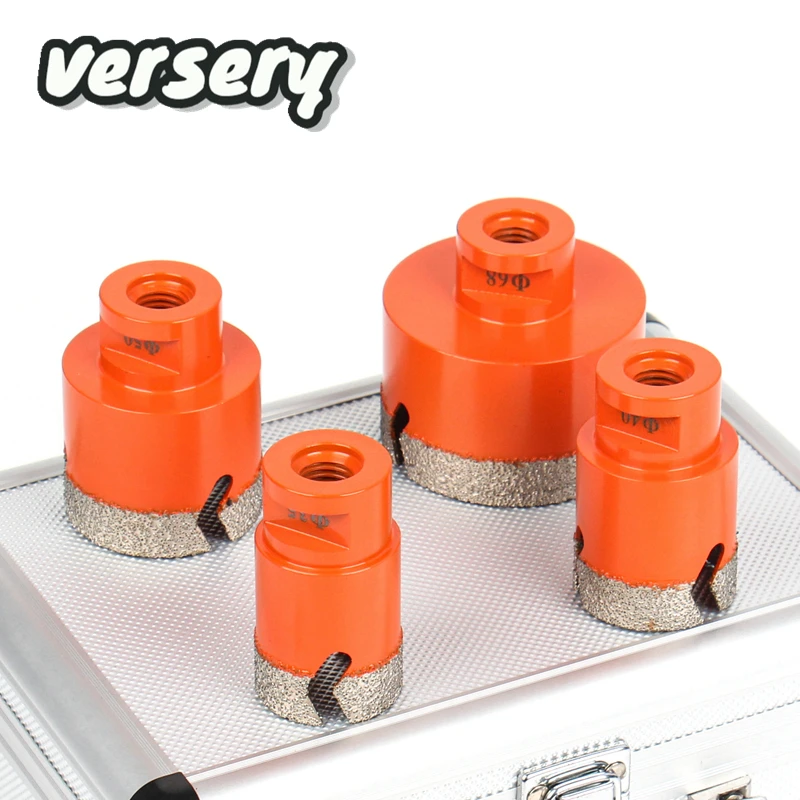 

Бесплатная доставка 4 шт./компл. 35/40/50/68 мм M14 резьба сухой вакуумный паяный алмазный наконечник для мрамора керамической плитки Набор отверстий для пилы