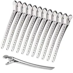 Professional Stainless Steel Hair Sectioning Clips - Pack of 5/10 (5pcs Silver)