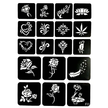 

358Pcs Temporary Tattoos Stencils, Girls and Boys Glitter Tattoo Kit Templates Face Paint Stencils Body Art Stencil
