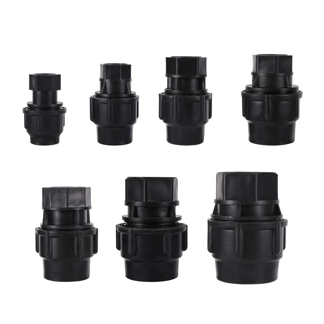20/25/32/40/50 Mm-Es Gyorscsatlakozás Pe Csőszerelvények Öntözőrendszer 1/2 "3/4" 1 "1" 1.2 "1.5" Női Szálkonverziós Adapter Csatolás