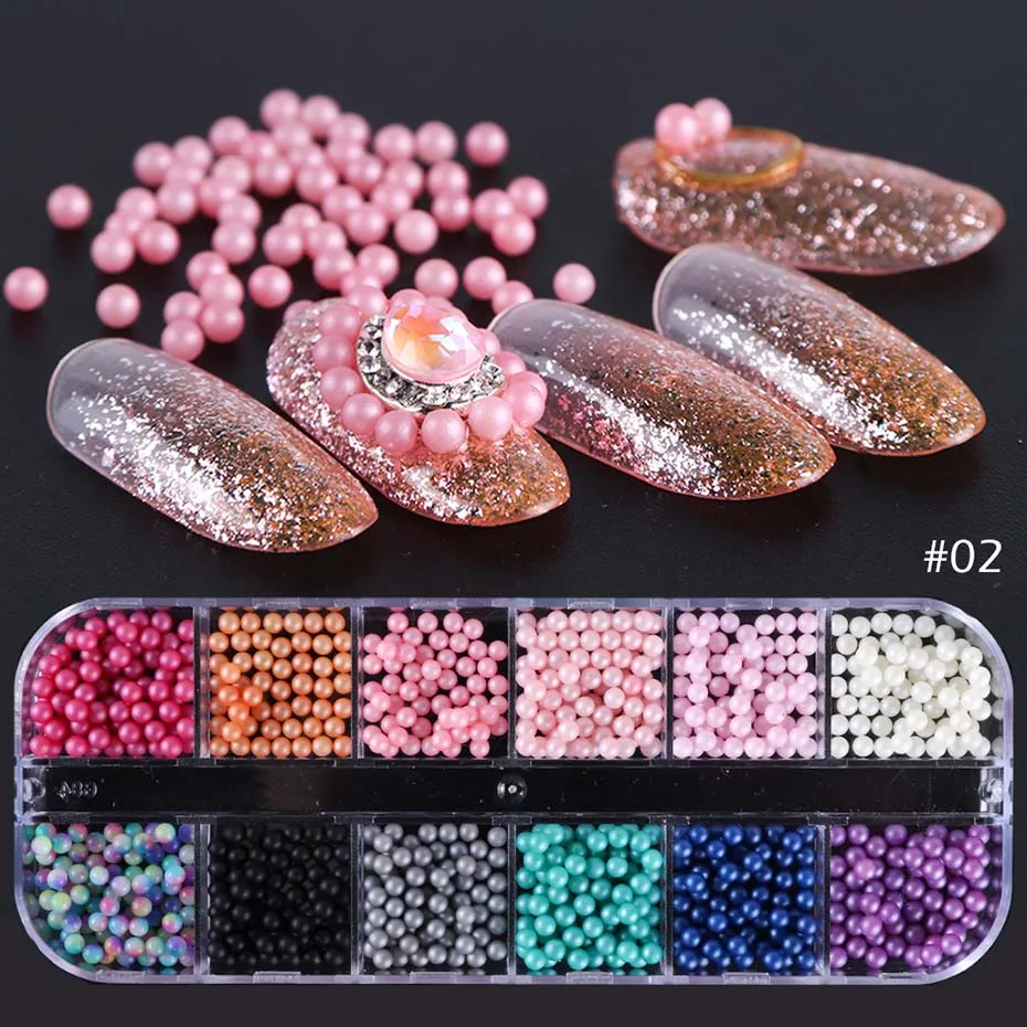 12 сеток многоразмерные Стразы для ногтей 3D кристалл AB жемчужные камни для ногтей разноцветные ювелирные изделия бусины для украшения для ногтей SA785-1 - Цвет: 02