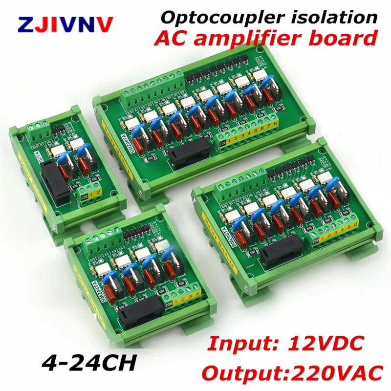 4 24 канала оптопара изолированный IO одиночный чип микрокомпьютер PLC AC усилитель