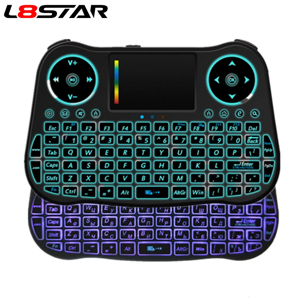 MT08 мини клавиатура RGB с подсветкой английская русская воздушная мышь 2 4 ГГц