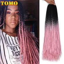 TOMO коробка косички крючком косички 22 пряди 24 дюймов Синтетические волосы для наращивания косички Омбре волосы для наращивания блонд Жук розовый красный зеленый
