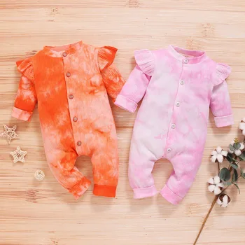 

Baby Girls Clothes New Autumn Baby Girls Newborn Cotton Tie Dye Print Long Sleeved Rompers+Pants Kids 2pcs Suit Clothing