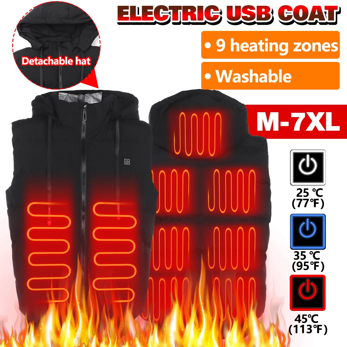 Жилет с подогревом 9 зон мужские куртки электрическим мужская спортивная одежда