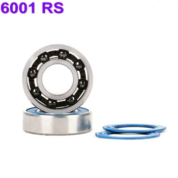 

2PCS 6001 2RS Si3N4 Ceramic Ball Bearing Rubber Sealed Fits Many Hubs 12x28x8 Mm