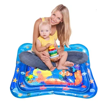 

Large Inflatable Tummy Time Water Mat Play Center with Double Layer for Baby Paddling in Summer