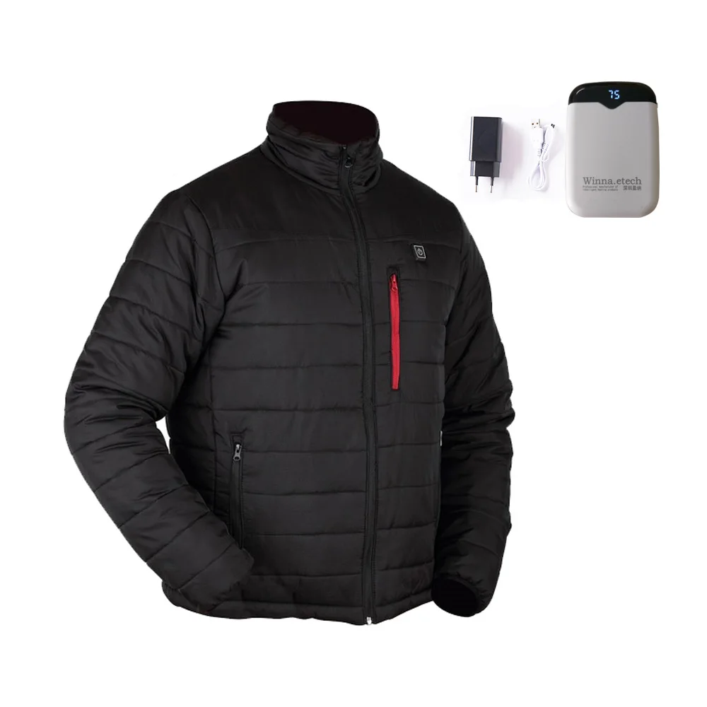 

Winter heating charging pure color down coat jacket with the charger free shipping Factory direct sales in China