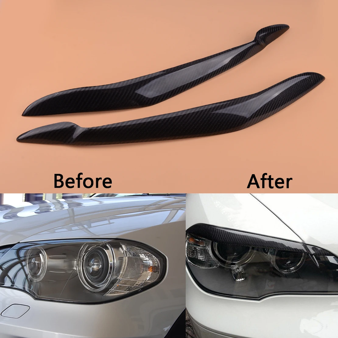 Аксессуары для передних фар из углеродного волокна CITALL аксессуары бровей BMW X5 E70
