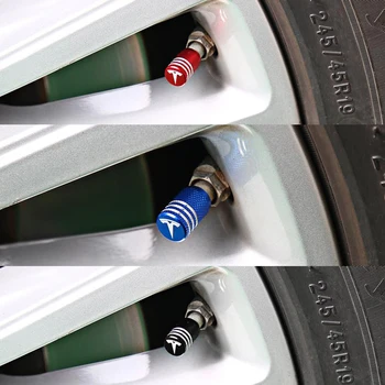 

For Tesla Model 3 Model S Model X Car Tire Valve Cap Trim Tesla Logo Auto Nozzle Protective Cover Accessories