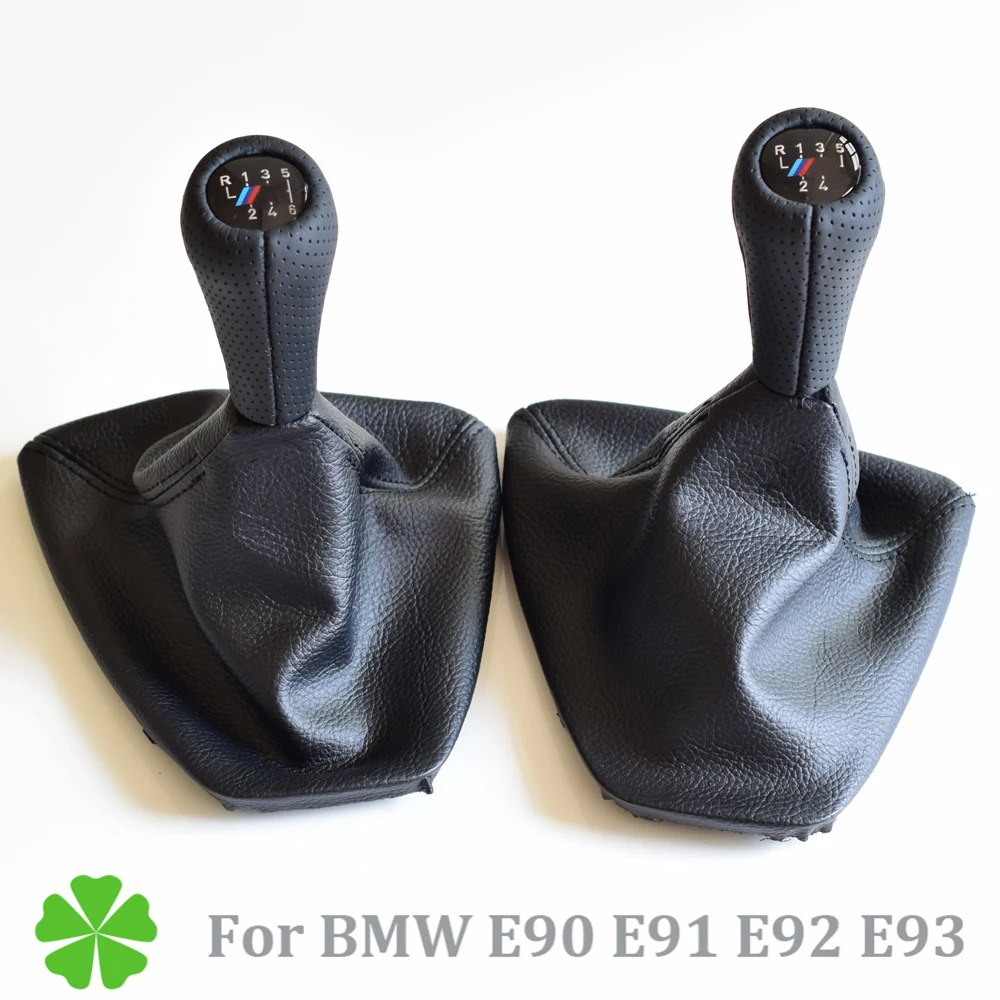 5 Speed Car Gear Shift Stick Knob,Keenso Gearstick Gaiter Boot Kit Gear Shift Boot and Car Shift Knob Gaiter Black Leather