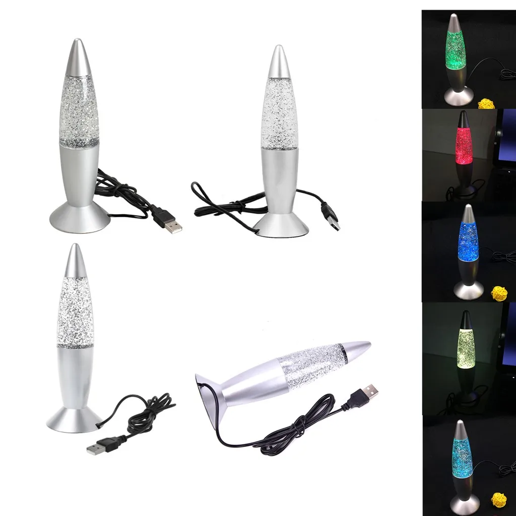 

4pcs Multi Color Changing Lava Night Light LED Mini Rocket Shape USB Plug Novelty Lamp for Indoor home bedroom Desk decorations